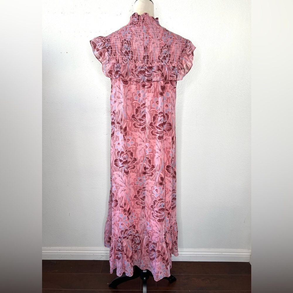 LIKELY Revolve Levine Day Dress Floral Maxi Pink Ruffle Calico Size 12 - Picture 7 of 14